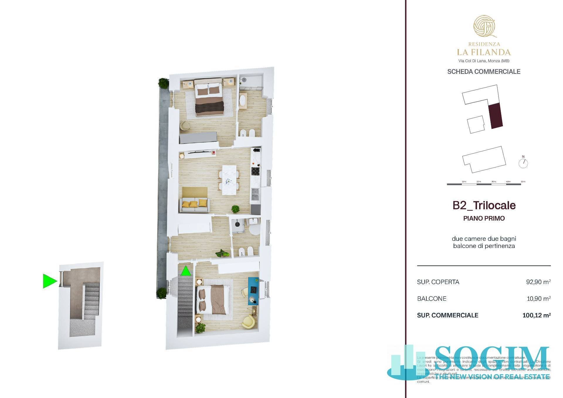 Foto 17 - Trilocale Via Col di Lana
 
10, Monza - planimetria 1