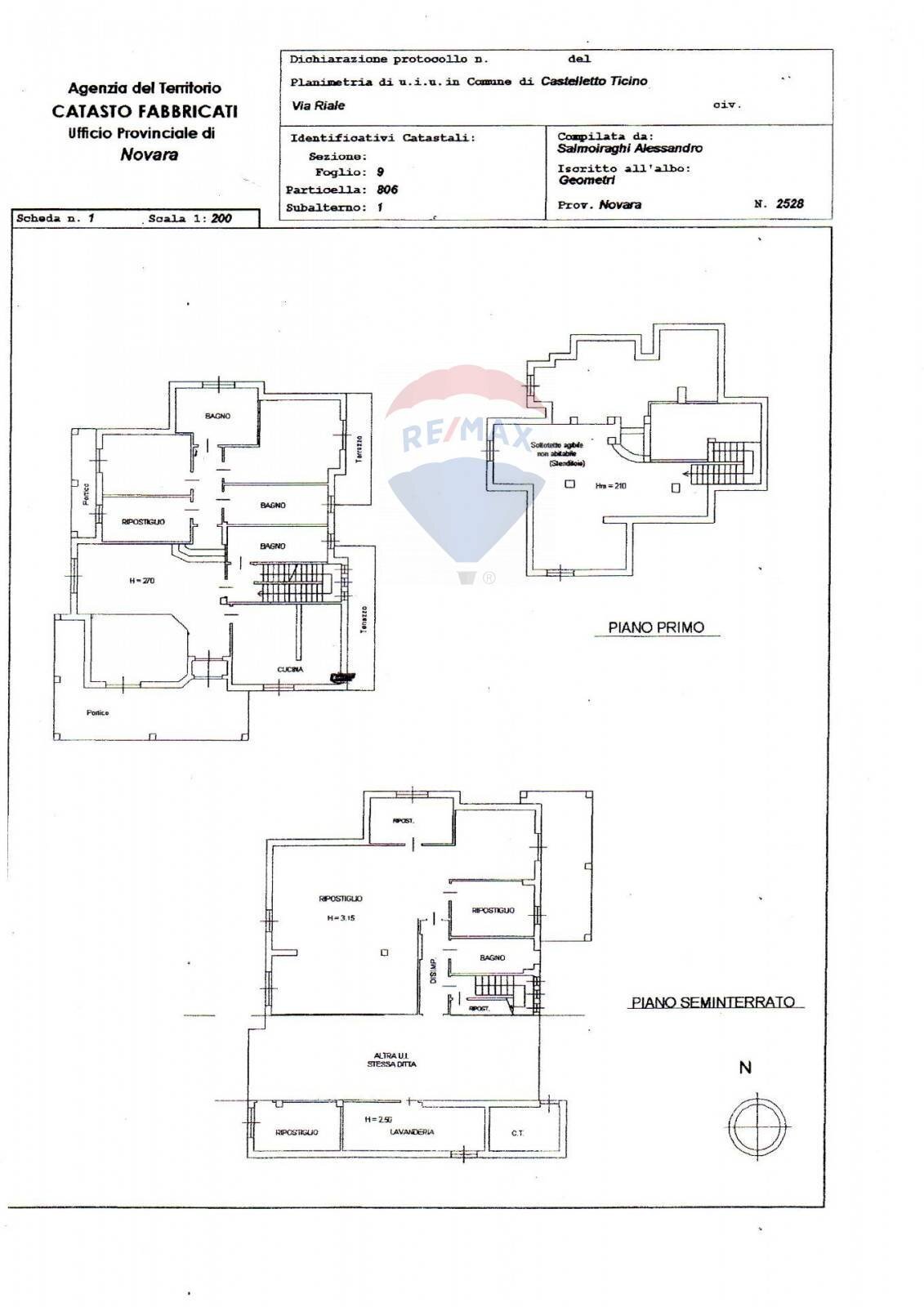 Pianta 2D - Villa Via Riale
 
8, Castelletto Sopra Ticino - planimetria 1
