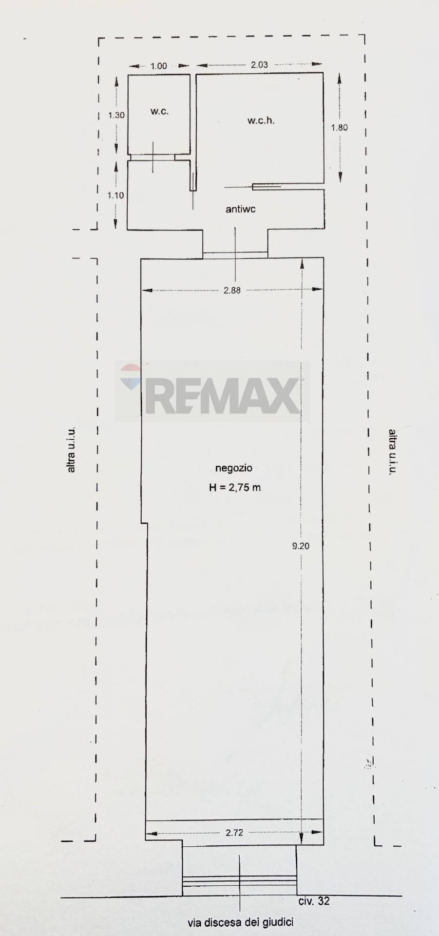 Pianta 2D - Commercial Activity Via Discesa dei Giudici
 
32, Palermo - floor plans 1