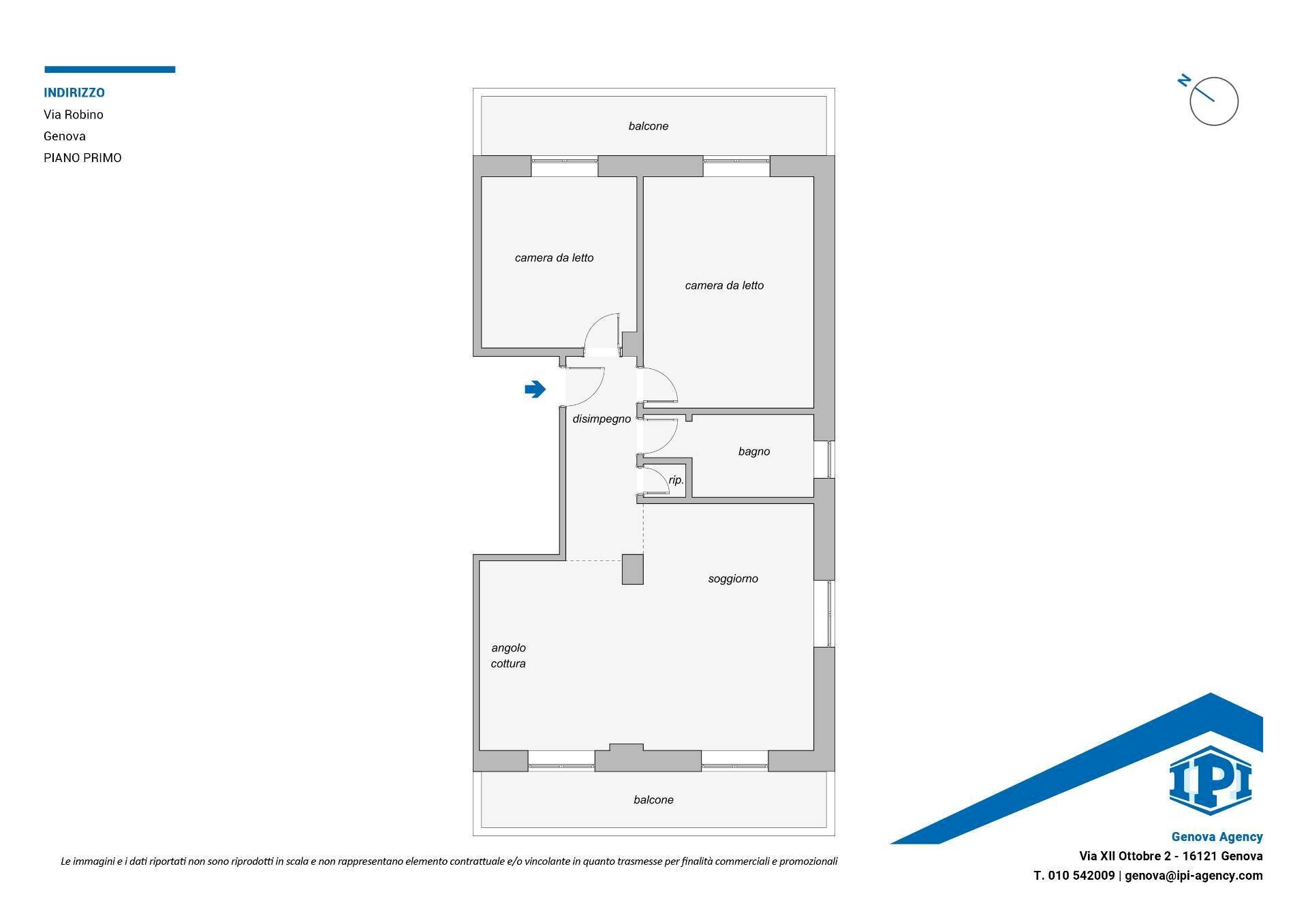 Appartamento Via Robino, Genova (zona Marassi) - planimetria 1