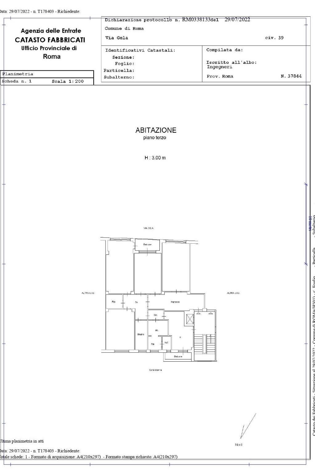 Apartment via Gela, 39, Roma - floor plans 1