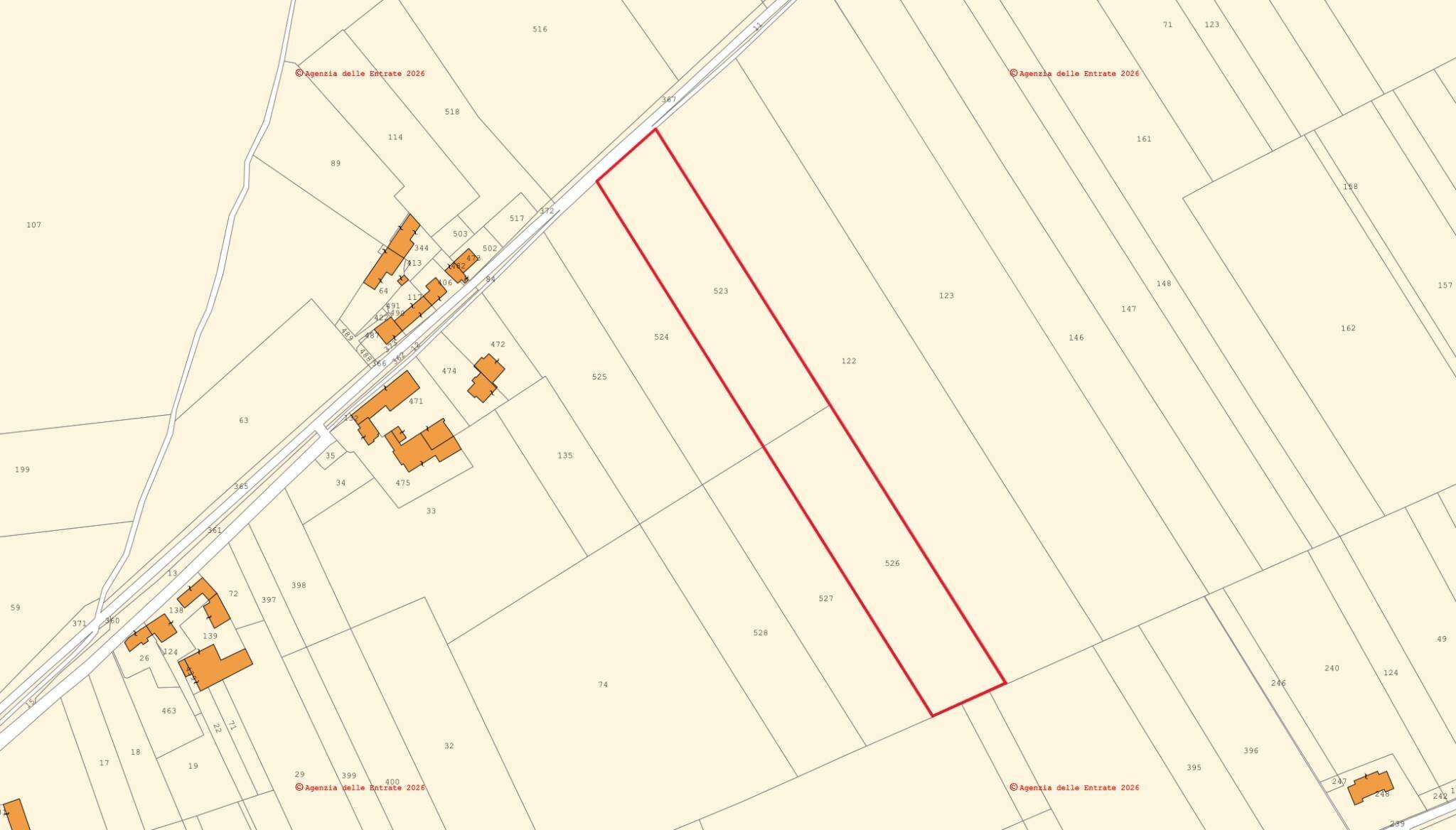 Terreno agricolo frazione Roata Rossi, Cuneo - planimetria 1