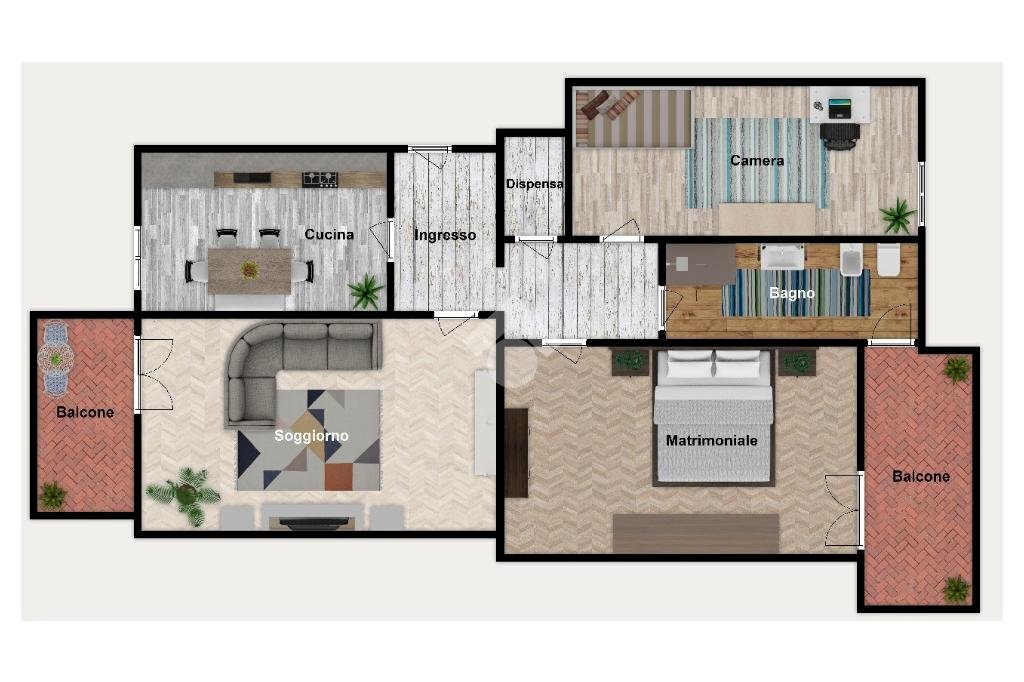 Quadrilocale Via Trensasco, Genova (zona Molassana) - planimetria 1