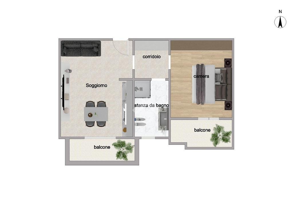 Bilocale Via Padre G. Puglisi, Vernate - planimetria 1