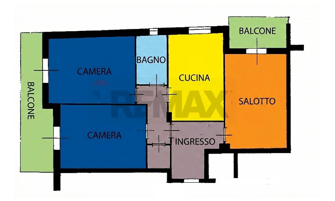 Pianta 2D - Quadrilocale via Principe di Piemonte
 
18, Casoria - planimetria 1