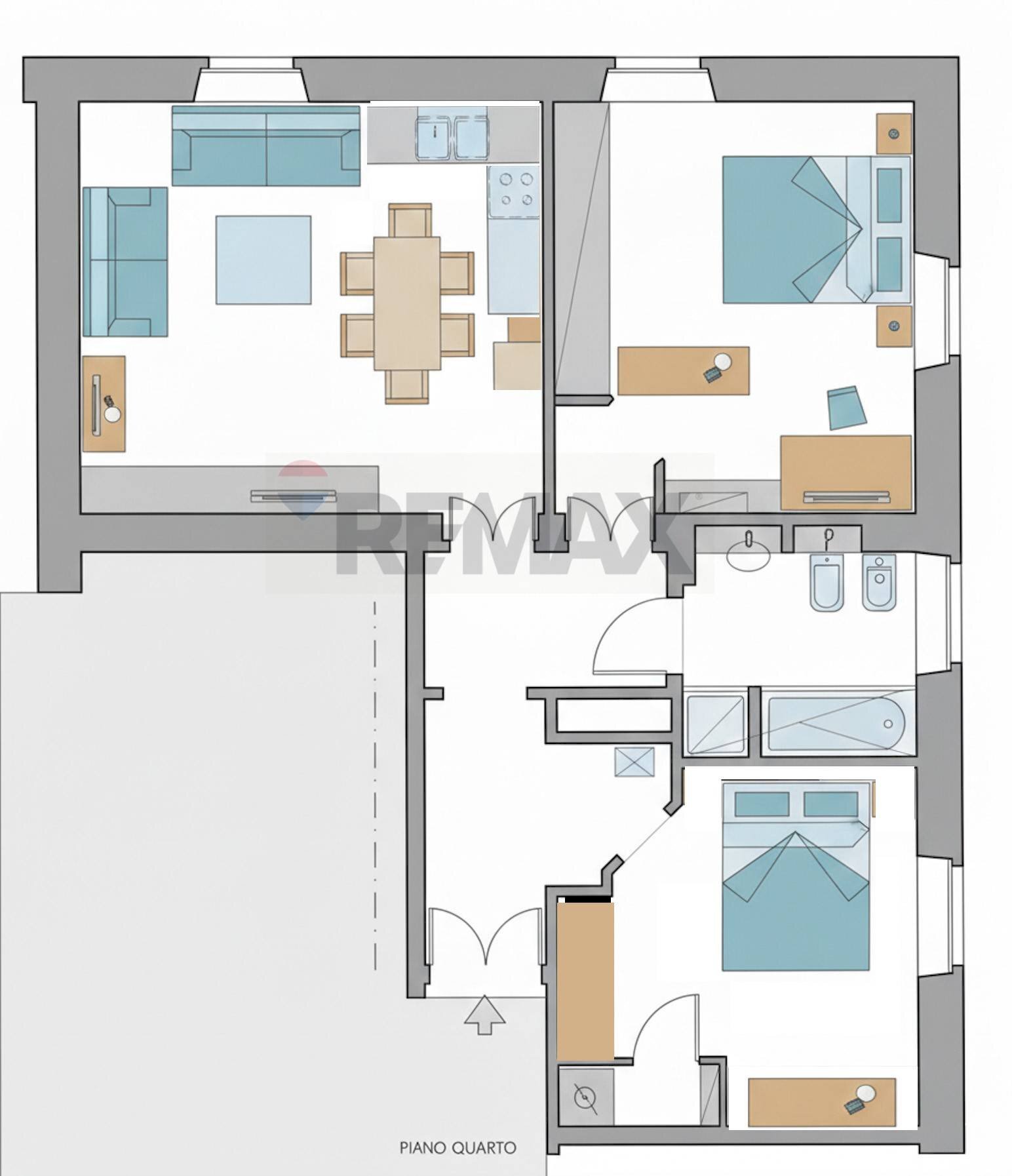 Pianta 2D - Trilocale Via Laurana
 
2, Milano - planimetria 1
