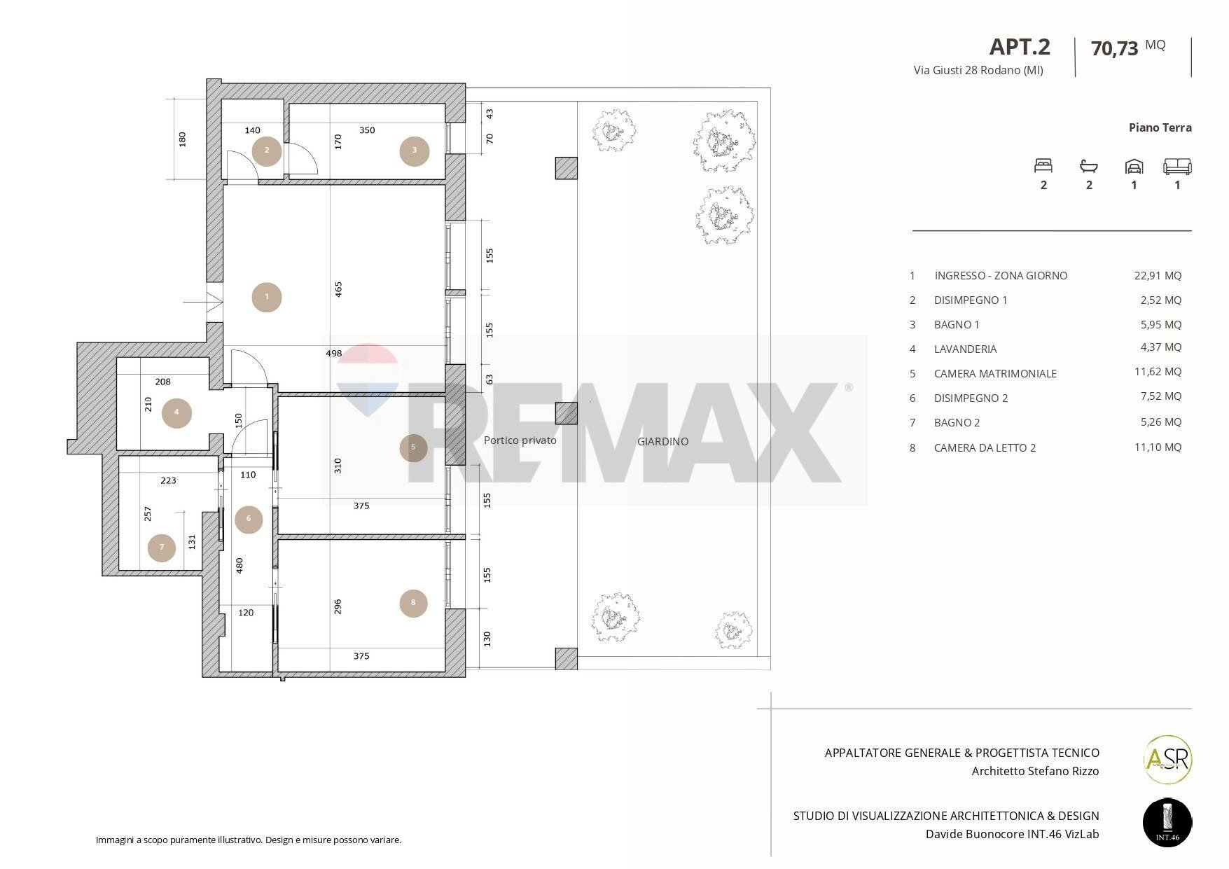 Pianta 2D - Trilocale via Giuseppe Giusti
 
28, Rodano - foto 3