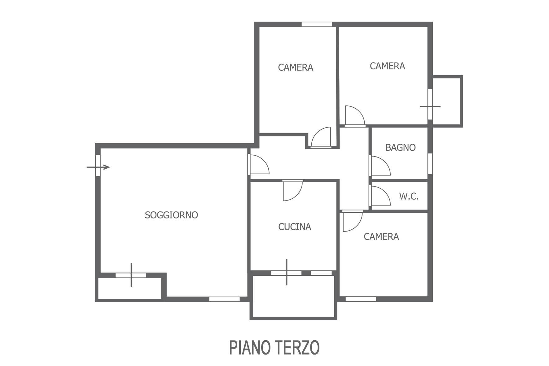 Foto 25 - Quadrilocale Viale Battisti
 
218, Pesaro - planimetria 1