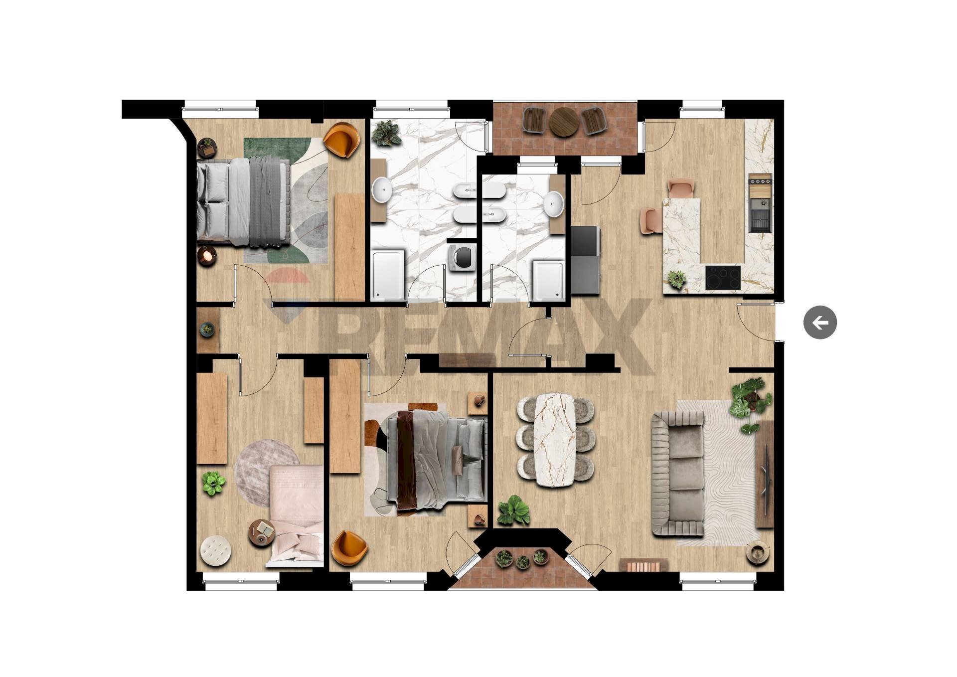 Pianta 2D - Quadrilocale via Caprera
 
8, Busto Arsizio - planimetria 1