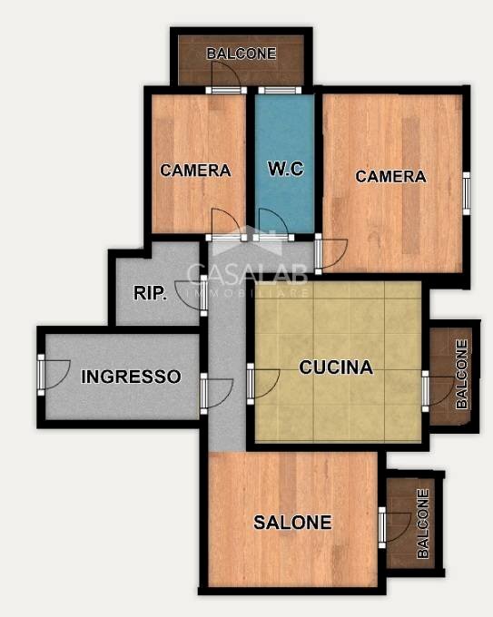 Foto 2 - Trilocale via umbria
 
18, Carini - planimetria 1