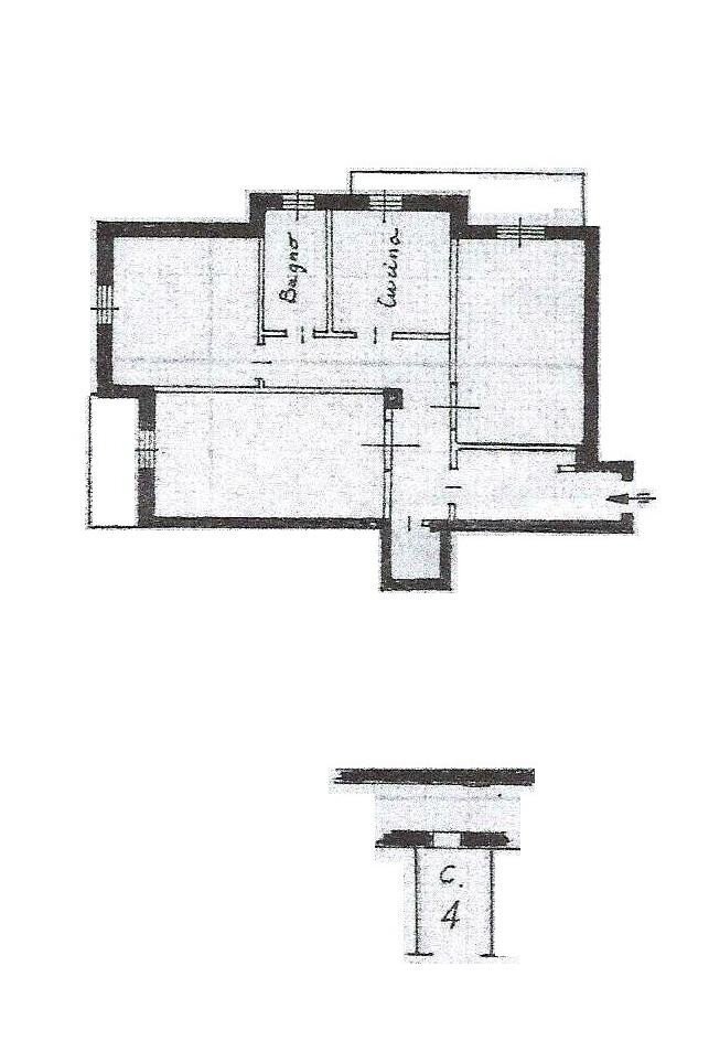 Trilocale via Monte Sei Busi, Genova (zona Sampierdarena) - planimetria 1