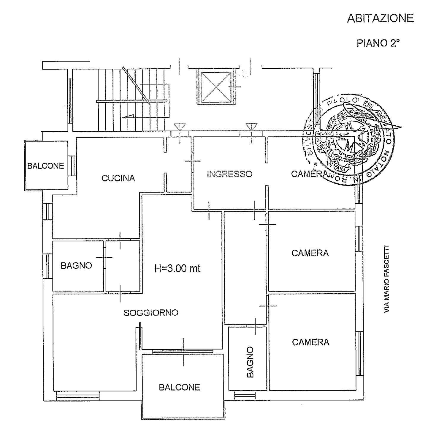 Appartamento via Mario Fascetti, Roma - planimetria 1