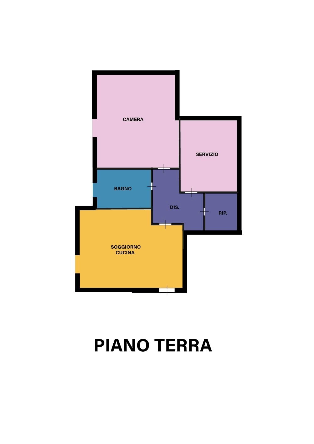 Trilocale Lungomare Grazia Deledda, Cervia - planimetria 1