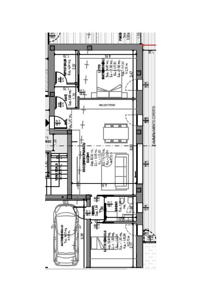 Three-room apartment Via Saffi, Castelfranco Emilia - floor plans 1