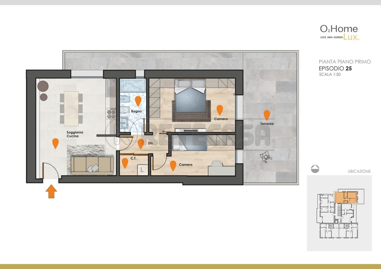 planimetria ep. 25 - Appartamento Via Armando Diaz 2, Bolzano Vicentino - planimetria 1