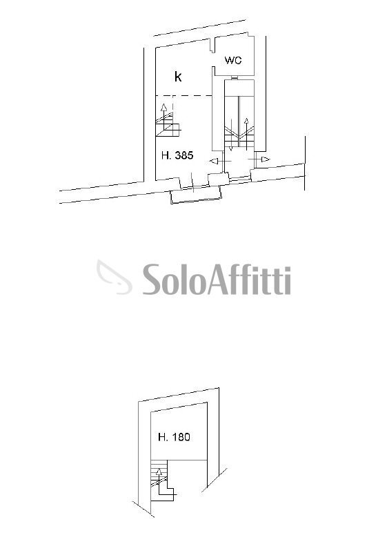 planimetria - Two-room apartment Via Toledo, Napoli (neighborhood Quartieri Spagnoli) - floor plans 1