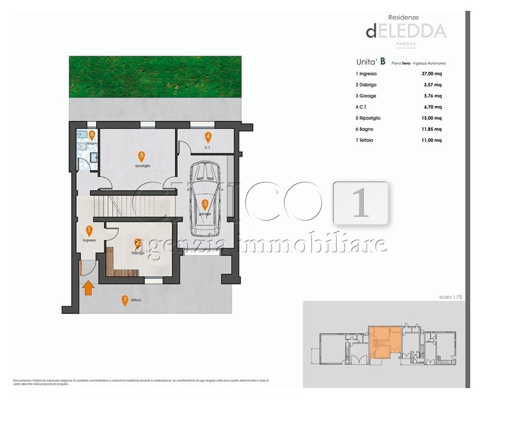 Planpt2.jpg - Portion of a house Via Grazia Deledda, Padova - floor plans 1