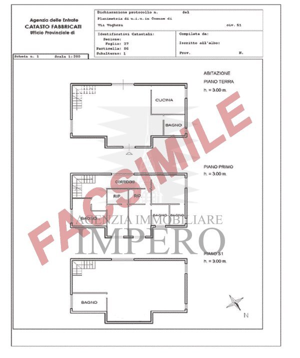 fac simile planimetria.png - Quadrilocale Via Biancheri 17, Ventimiglia - planimetria 1