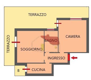 planimetria - Bilocale Via Padre Semeria 400, Sanremo - planimetria 1