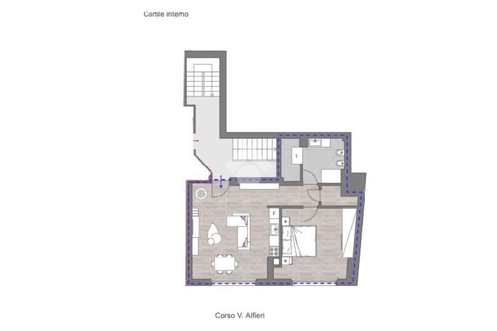 Two-room apartment Corso Alfieri, Asti - floor plans 1