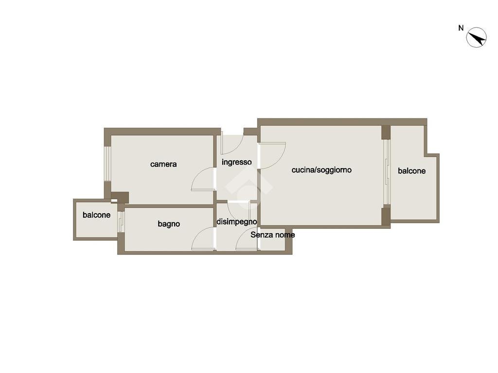 Bilocale Via Per Carpiano, Melegnano - planimetria 1