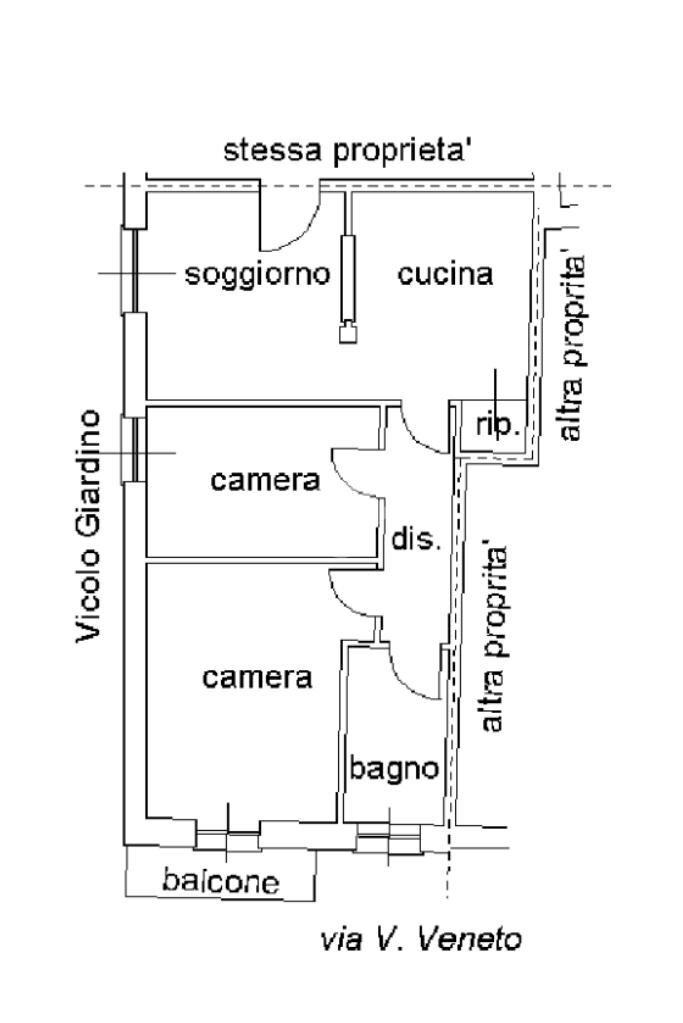 Three-room apartment Vicolo Giardino, Rocchetta Tanaro - floor plans 1
