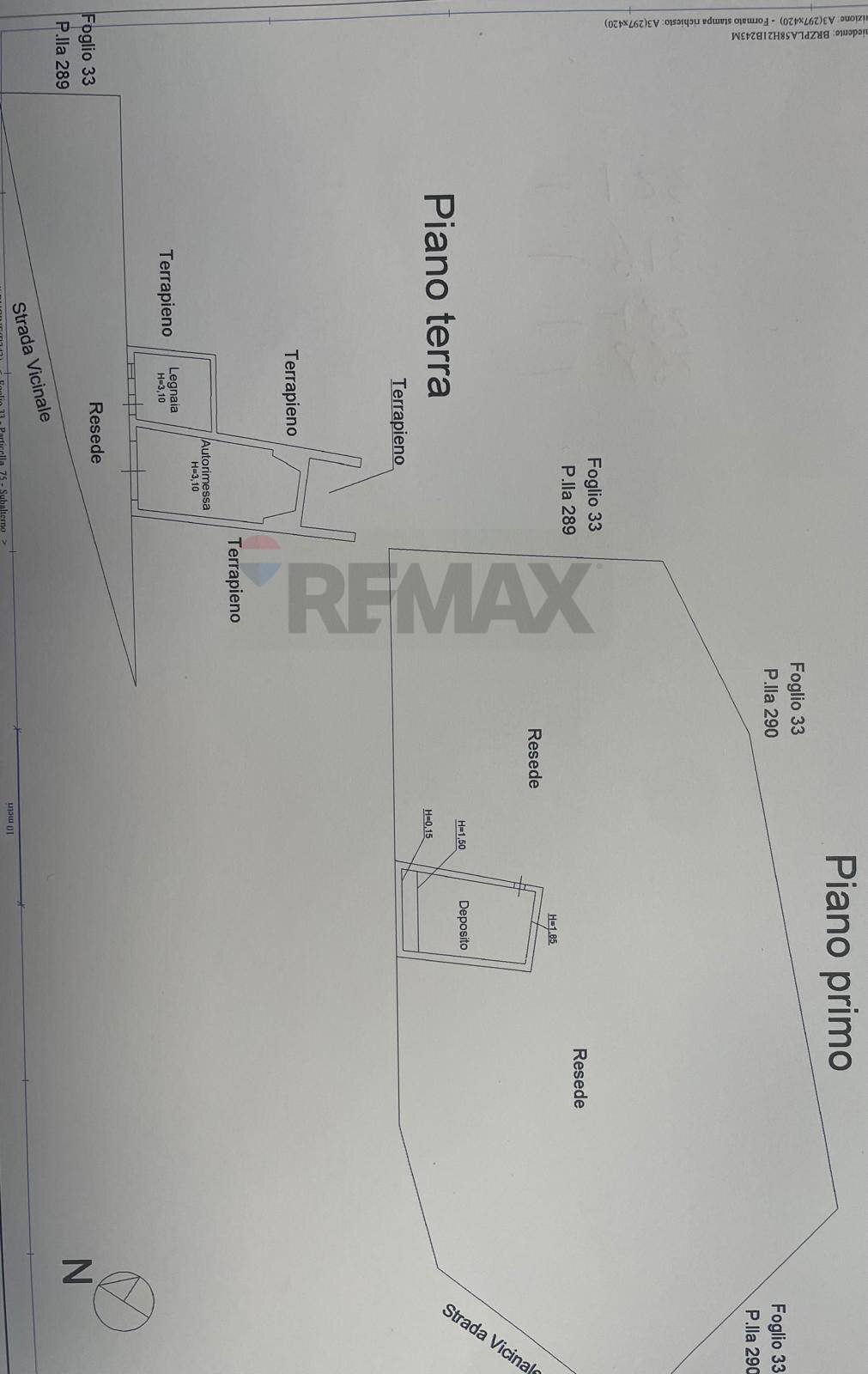 Pianta 2D - Terreno agricolo via Ponte Romano
 
100, Bucine - planimetria 1