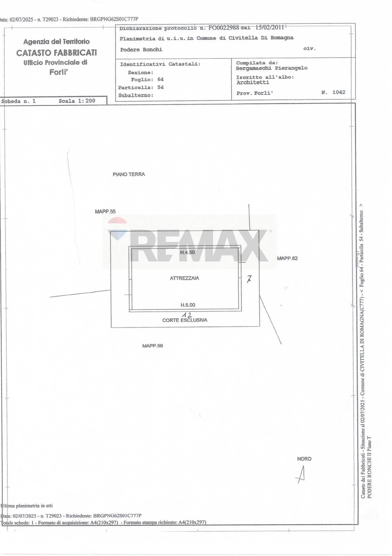 Pianta 2D - Rustico via Badia
 
52, Civitella di Romagna - planimetria 1