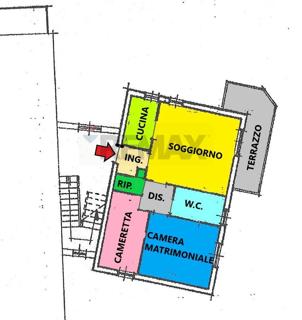 Pianta 2D - Trilocale Via San Carlo
 
3, Cremeno - planimetria 1