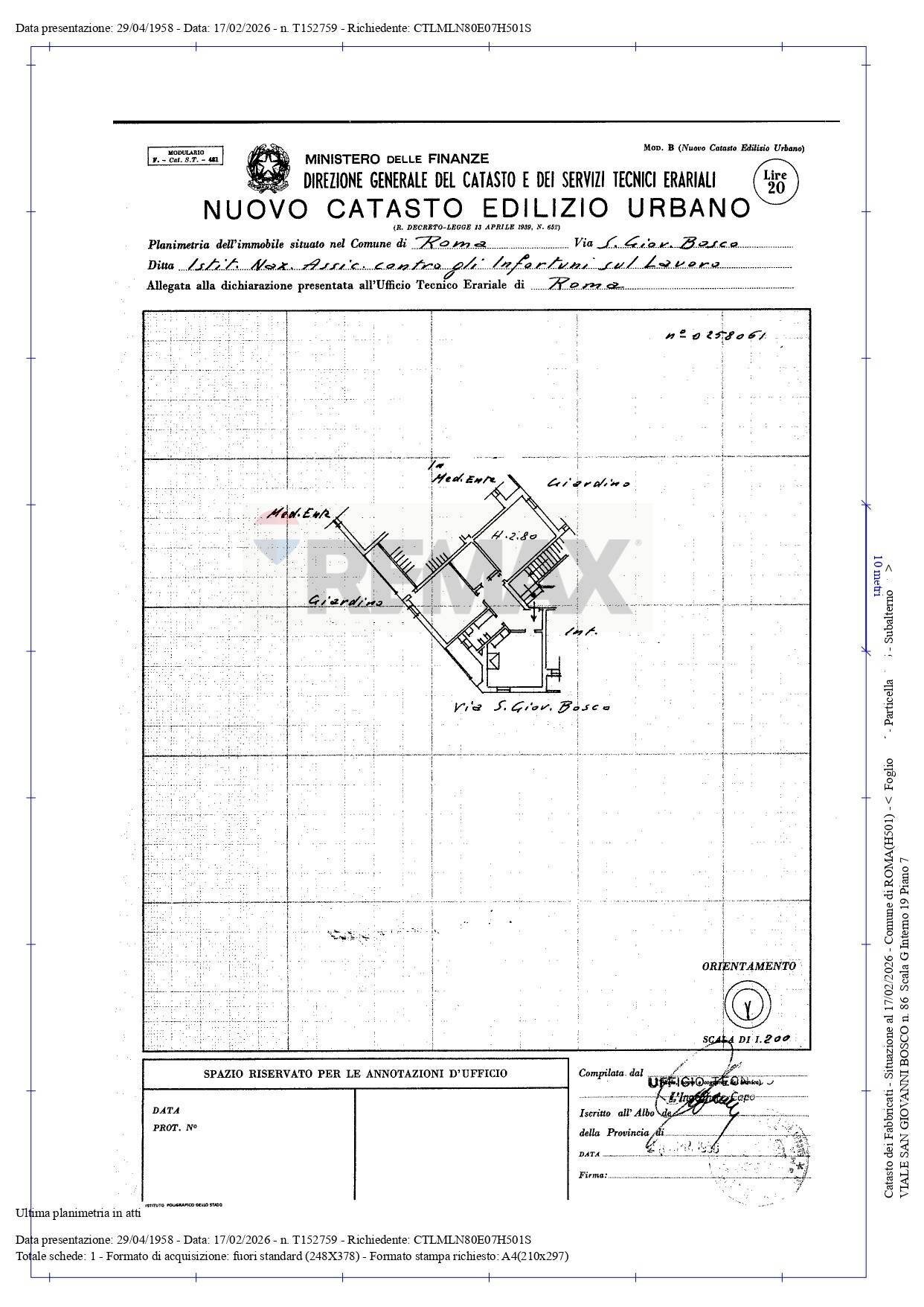 Pianta 2D - Bilocale Viale San Giovanni Bosco
 
128, Roma - planimetria 1