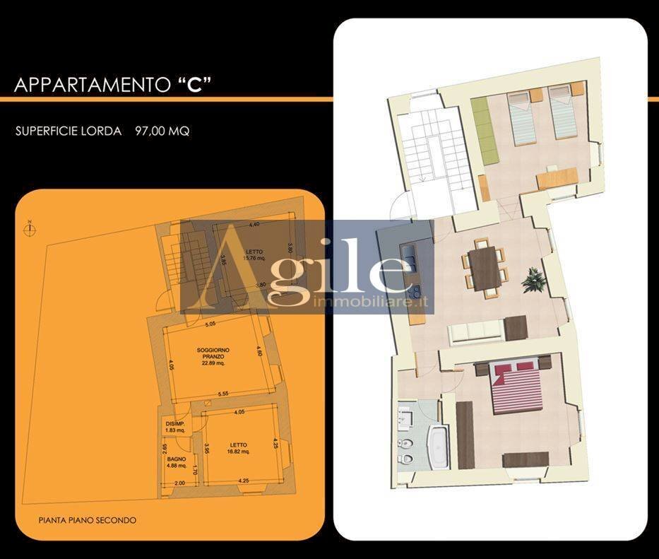 Foto 21 - Trilocale piazza piè di corte, Corropoli - planimetria 1