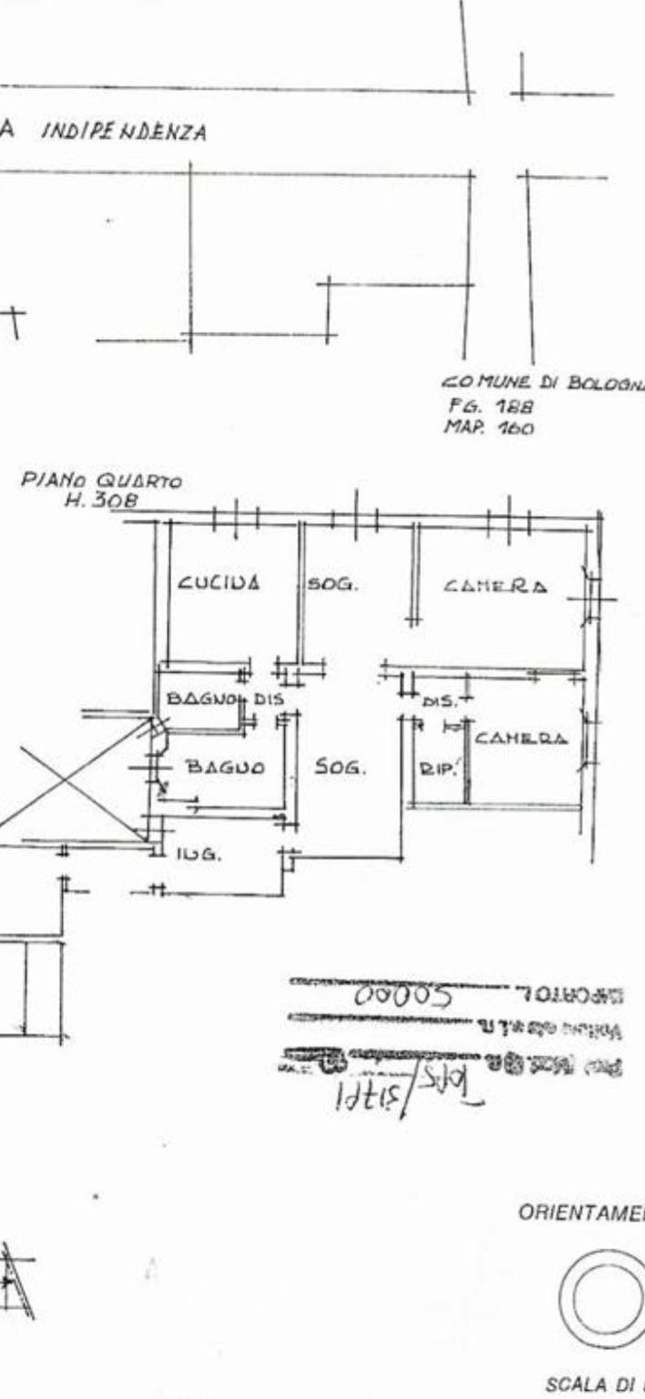 Quadrilocale via dell'Indipendenza, 20, Bologna (zona Centro Storico) - planimetria 1