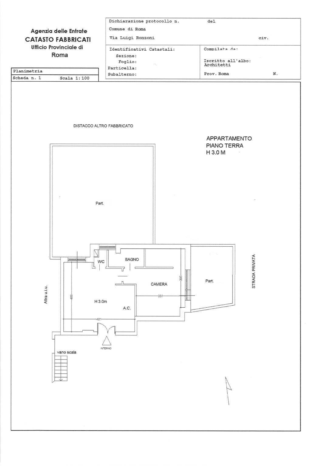 Two-room apartment via Luigi Ronzoni, Roma - floor plans 1