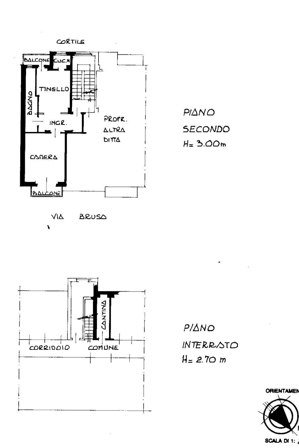 Bilocale via Emilio Brusa, 48, Torino (zona Lucento) - planimetria 1