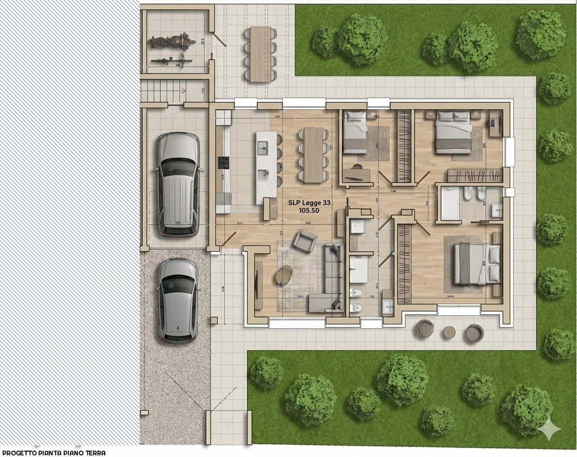 Villa via Gioacchino Rossini, Cassano d'Adda - planimetria 1