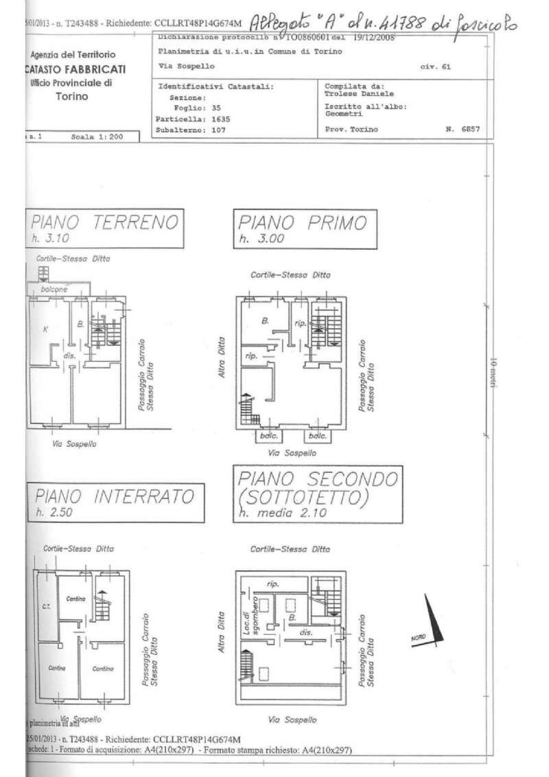 planimetrai via sospello_page-0001 - Villa via Sospello, 61, Torino - planimetria 1