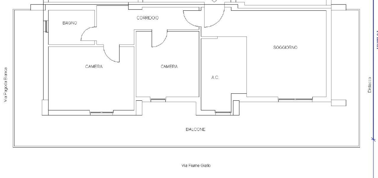 Trilocale via Pagoda Bianca, 71, Roma (zona Torrino) - planimetria 1