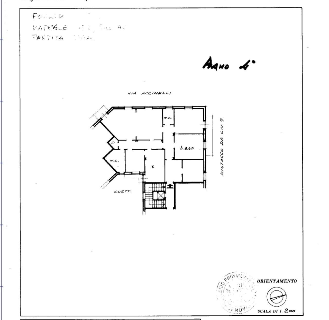 Appartamento via Accinelli, Genova (zona Castelletto) - planimetria 1