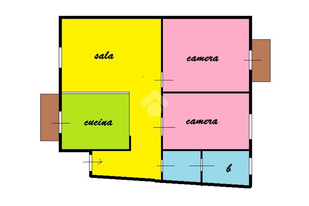Three-room apartment Via 1' Maggio, Lacchiarella - floor plans 1