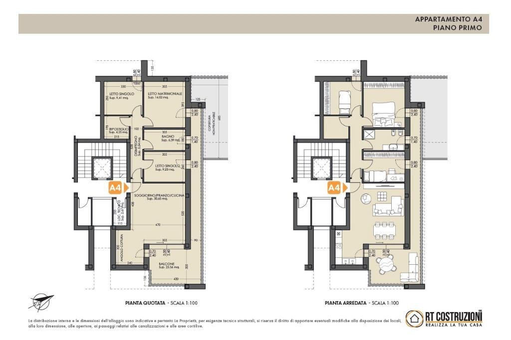 Quadrilocale Via Saffi, Castelfranco Emilia - planimetria 1