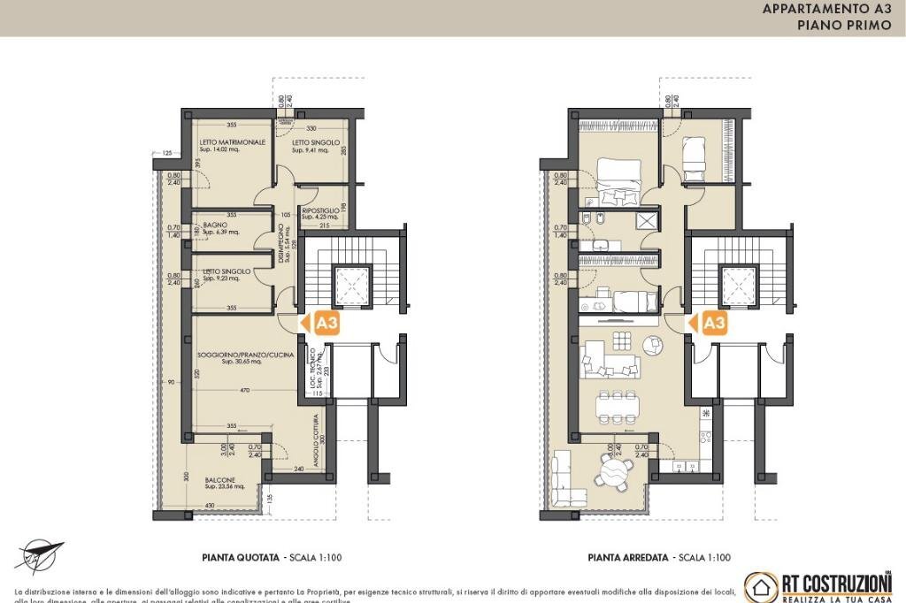 Quadrilocale Via Saffi, Castelfranco Emilia - planimetria 1