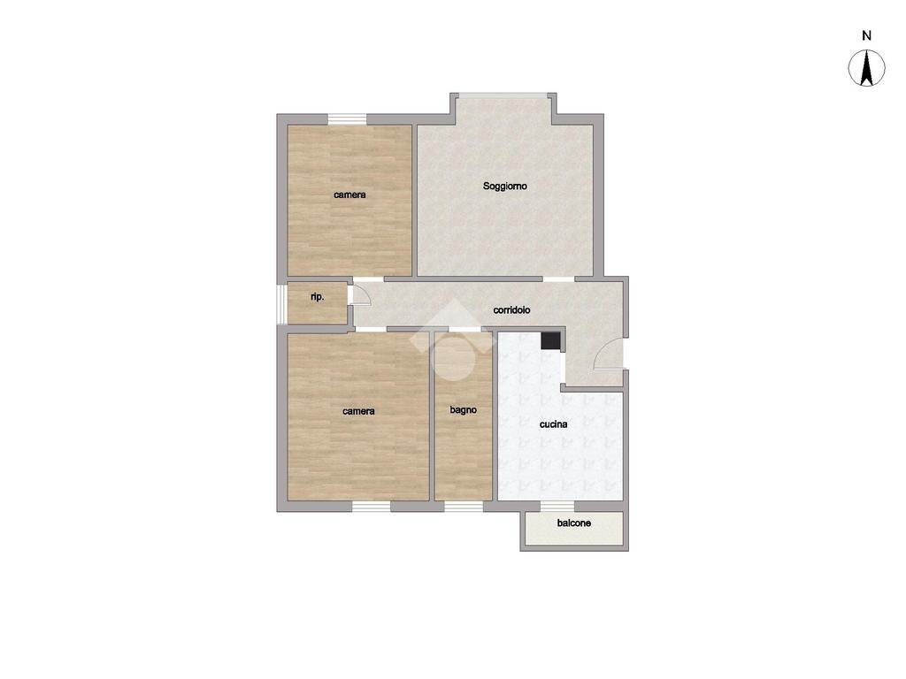 Trilocale Via Giacomo Quarenghi, Milano (zona Gallaratese) - planimetria 1