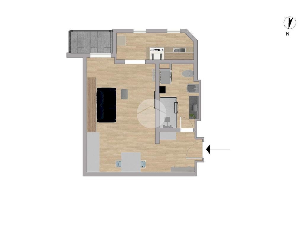 Monolocale Via Legnone, Milano (zona Maciachini) - planimetria 1