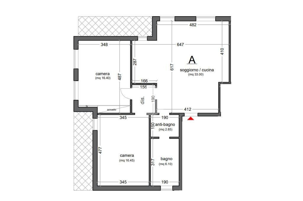 Trilocale Via Monte Grappa, Garbagnate Milanese - planimetria 1