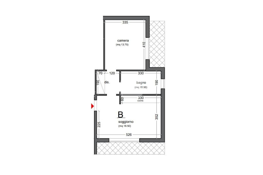 Bilocale Via Monte Grappa, Garbagnate Milanese - planimetria 1