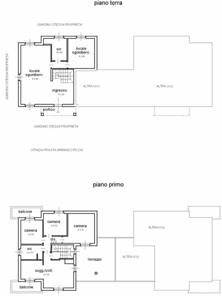 Terraced Villa Strada Privata Armando Picchi, Cameri - floor plans 1
