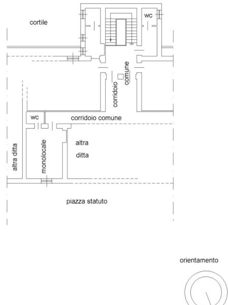 Monolocale Piazza statuto 5, Torino (zona Quadrilatero Romano) - planimetria 1