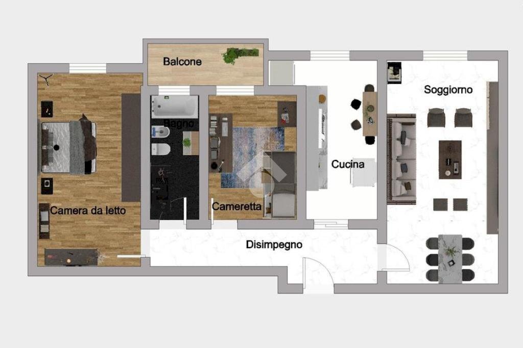 Three-room apartment Via Monte Grappa, Rho - floor plans 1