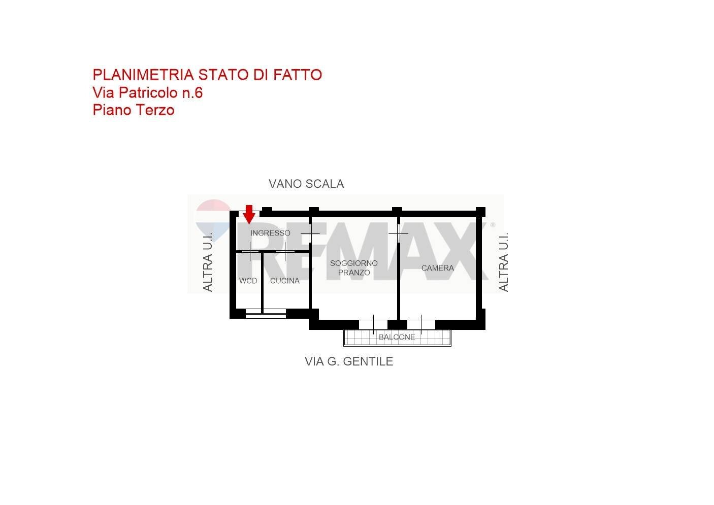 Pianta 2D - Bilocale Via  Giuseppe Patricolo
 
6, Palermo - planimetria 1