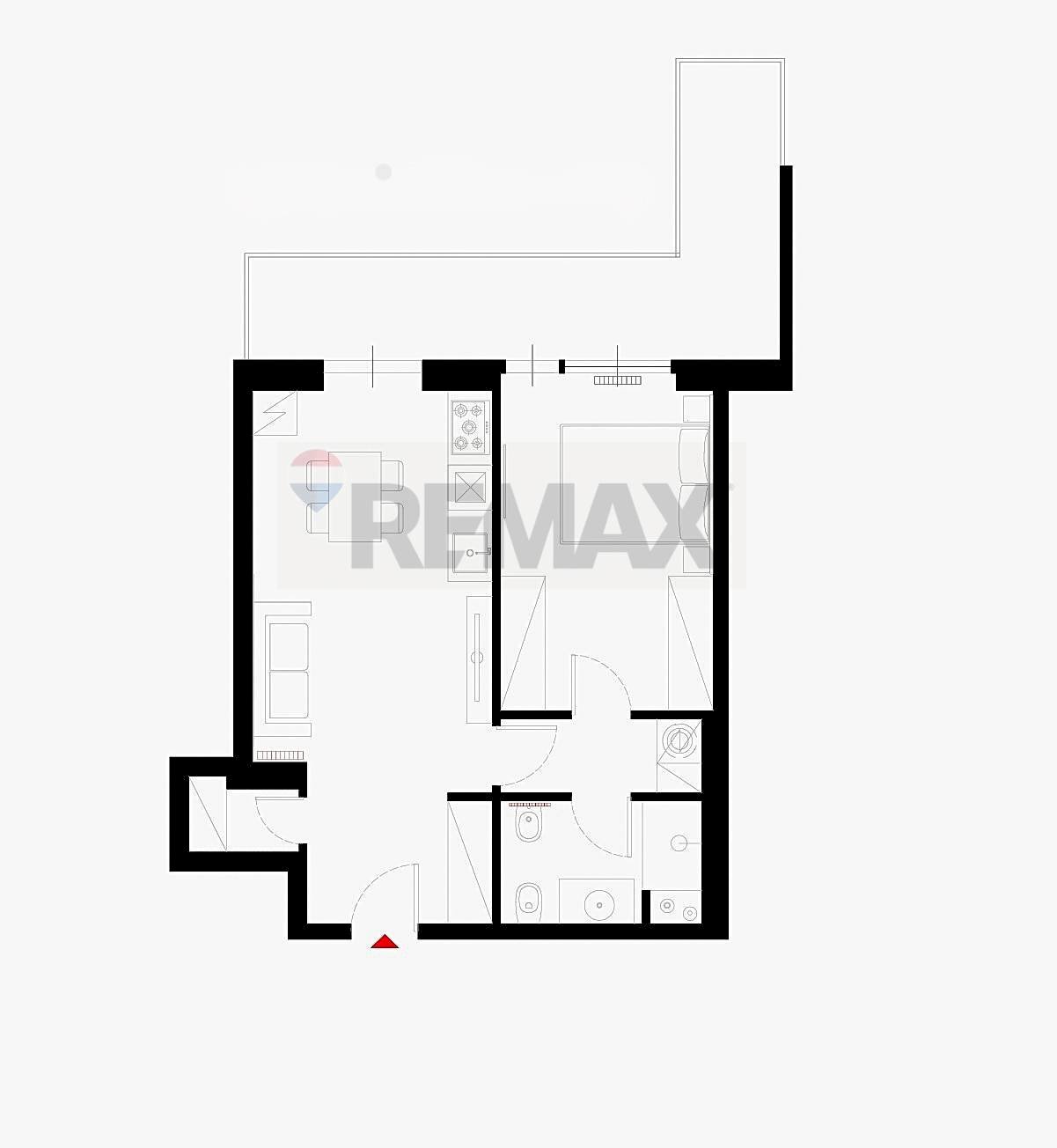 Pianta 2D - Bilocale via della pineta sacchetti
 
404, Roma - planimetria 1